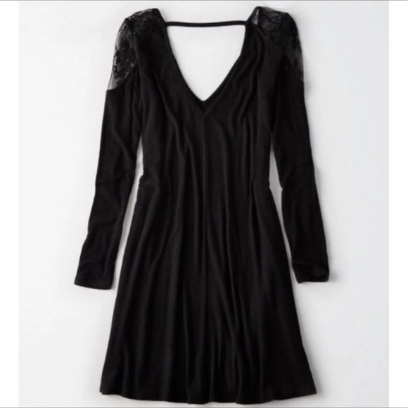 NWOT AEO Swing Midi with Exposed Lace Shoulders - Picture 3 of 16